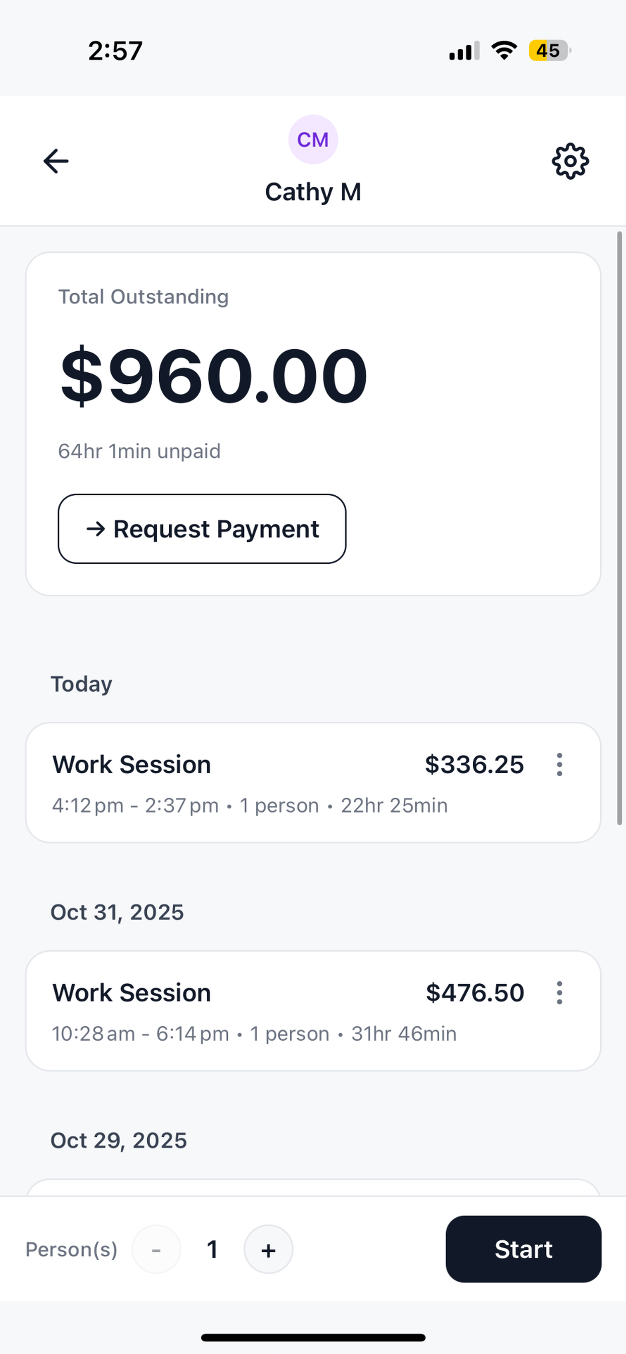 TrackWork session tracking preview