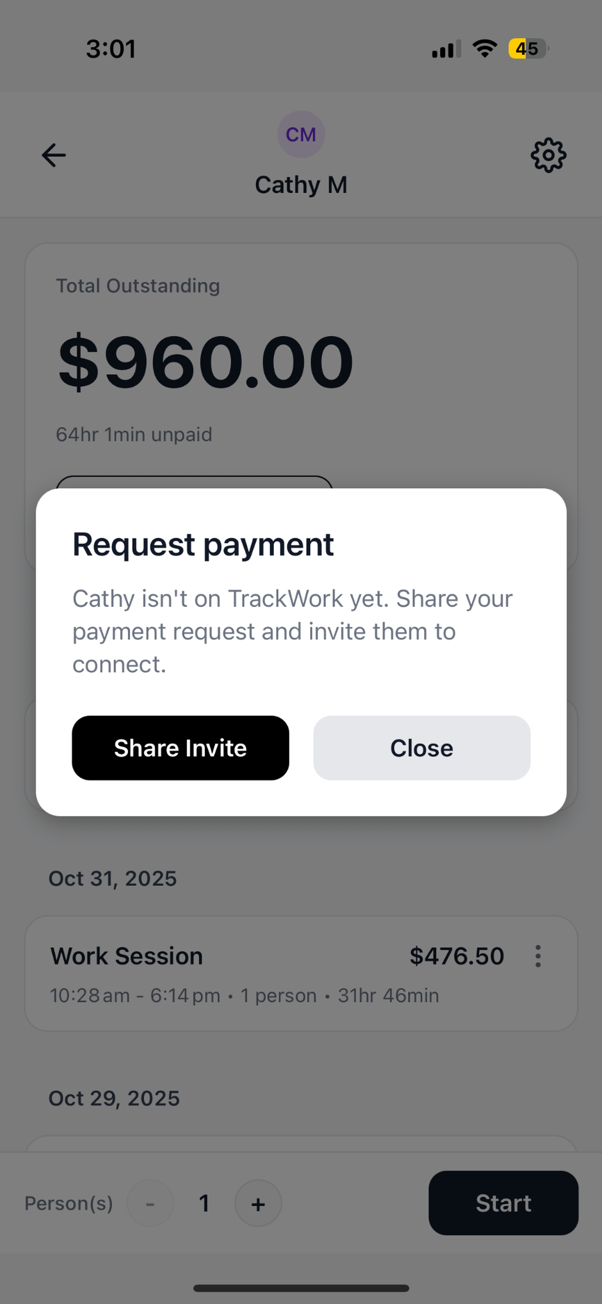 TrackWork bilingual payment requests