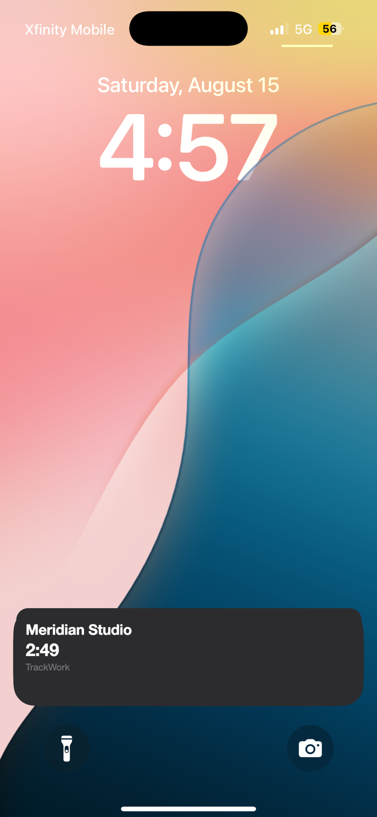 A running timer on the iPhone lock screen